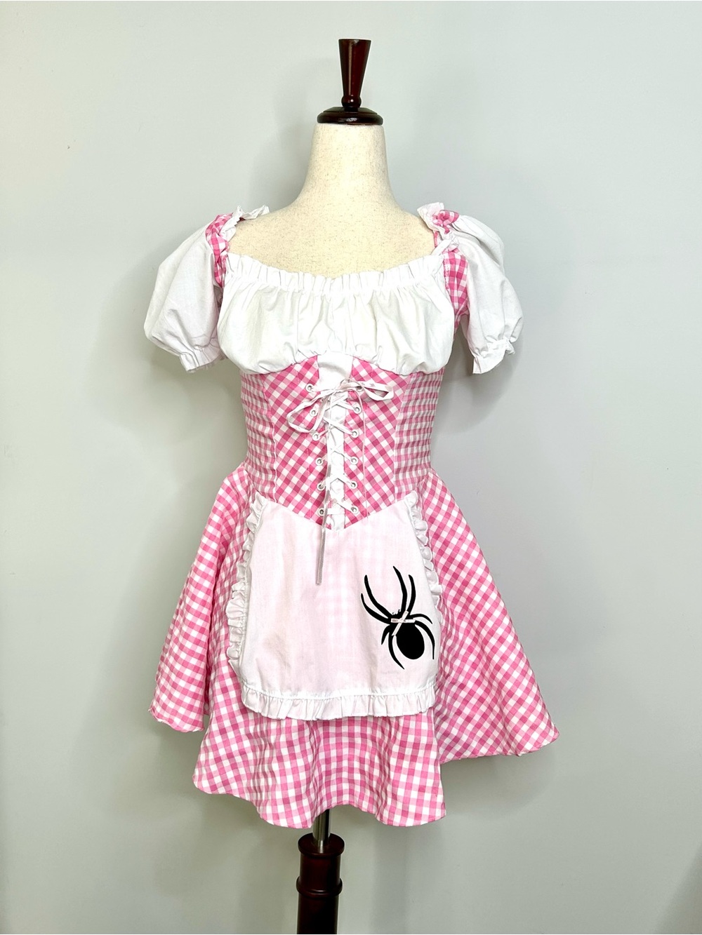 Leg Avenue Little Miss Muffet Pink Gingham Sexy Dress Halloween Costume Medium - Picture 4 of 11